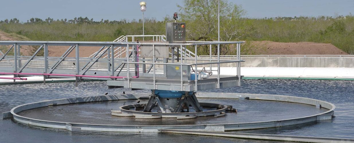 wastewater clarifier at McAllen South Wastewater Treatment Plant