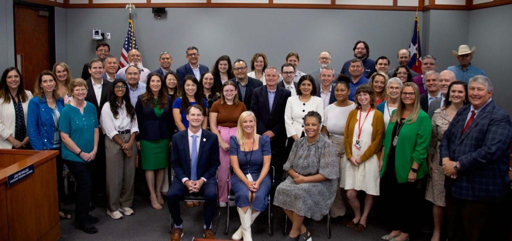 Group photo of the team behind Texas Regional State Flood Plan approvals from TWDB on July 25, 2023